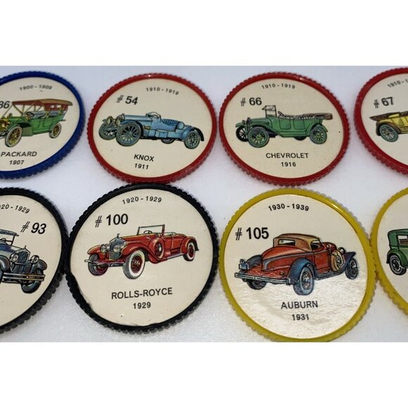 25 Vintage Jello Hostess Coins Automobile Antique Car Chips Picture Wheels - Picture 4 of 14